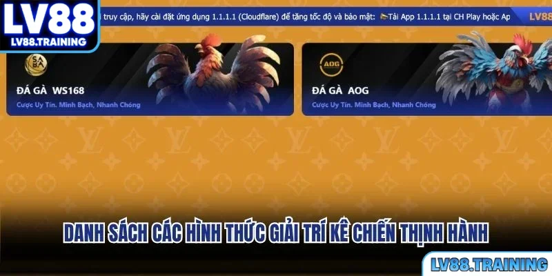 Danh sách các hình thức giải trí kê chiến thịnh hành