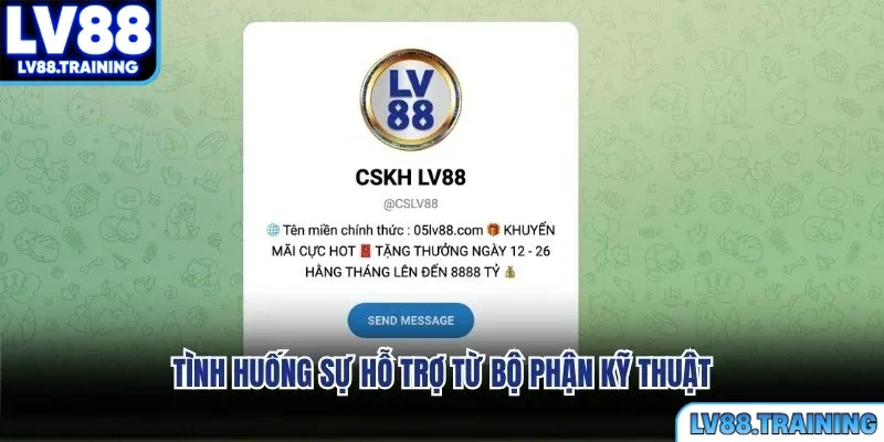 Tình huống sự hỗ trợ từ bộ phận kỹ thuật