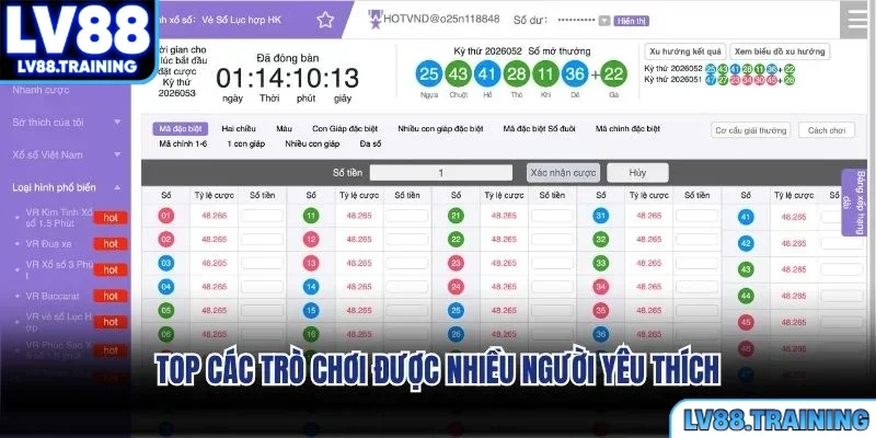 Top các trò chơi được nhiều người yêu thích
