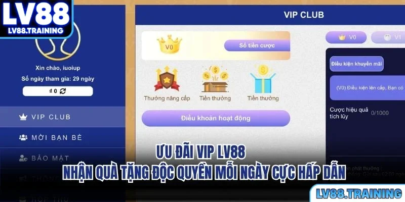 Ưu Đãi VIP LV88 - Nhận Quà Tặng Độc Quyền Mỗi Ngày Cực Hấp Dẫn
