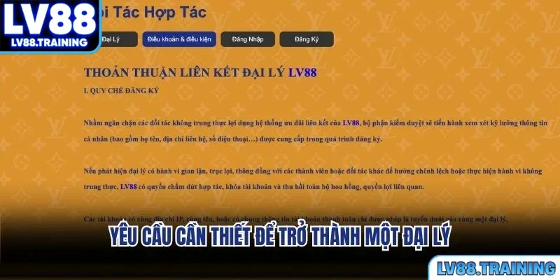 Yêu cầu cần thiết để trở thành một đại lý